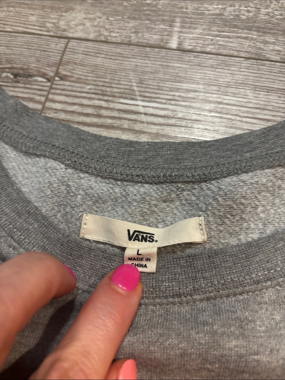 Vans Gray Crewneck with Orange-to-Yellow Gradient Surf Logo - Picture 2 of 5